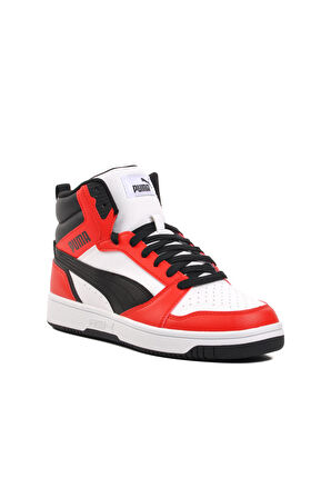 Puma 392326 Rebound V6 Beyaz-Siyah-Kırmızı Unisex Hi Sneaker