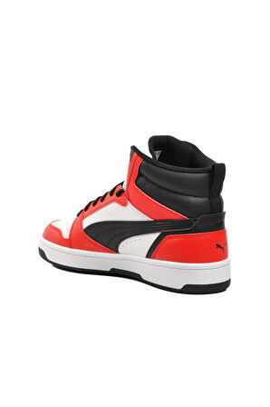 Puma 392326 Rebound V6 Beyaz-Siyah-Kırmızı Erkek Hi Sneaker