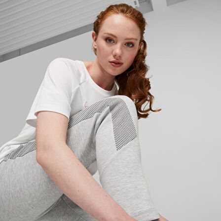 Puma Gri Kadın Regular Fit Eşofman Altı 67607504 EVOSTRIPE High-Waist Pants