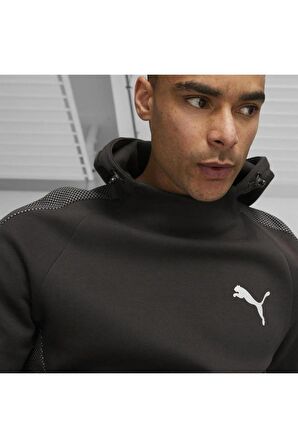 Puma EVOSTRIPE Hoodie DK SİYAH Erkek Eşofman Üstü