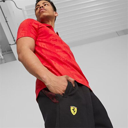 Puma Ferrari Race AOP Sweat Pants Erkek Eşofman Altı Kırmızı-Siyah 62093102