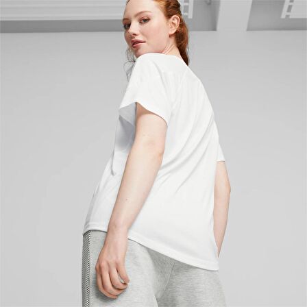 676070-02 Puma Evostrıpe Tee Kadın T-shirt WHİTE