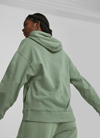 Puma 67657344 HER Hoodie TR Eucalyptus Yeşil Kapüşon Yaka Regular Fit Düz Kadın Sweatshırt