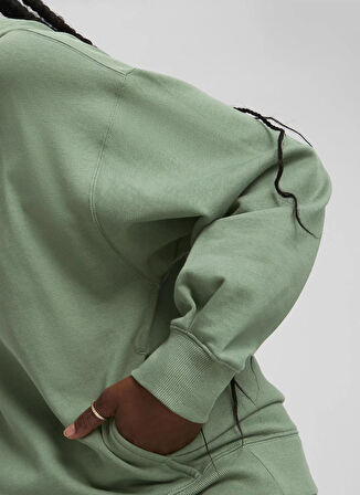 Puma 67657344 HER Hoodie TR Eucalyptus Yeşil Kapüşon Yaka Regular Fit Düz Kadın Sweatshırt