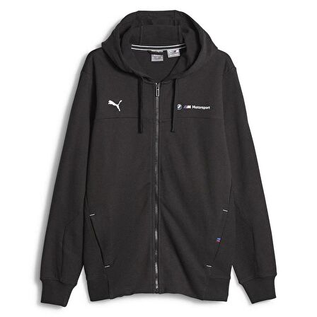 Puma BMW MMS Hdd Sweat Jacket Erkek Kapüşonlu Fermuarlı Sweatshirt Siyah 62122101