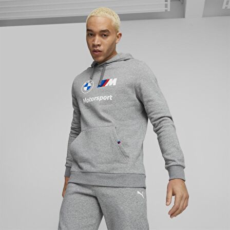 Puma BMW MMS ESS Hoodie Fleece Erkek Günlük Sweatshirts 62130103 Gri