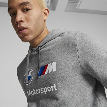 Puma BMW MMS ESS Hoodie Fleece Erkek Günlük Sweatshirts 62130103 Gri
