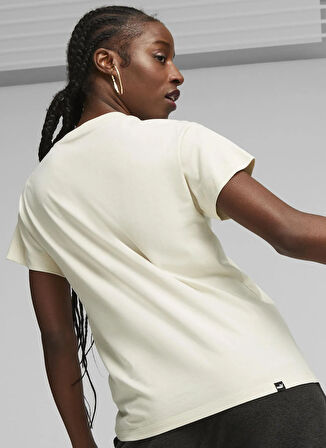 Puma 67600087 HER Tee Alpine Snow Beyaz Yuvarlak Yaka Regular Fit Düz Kadın T-Shirt