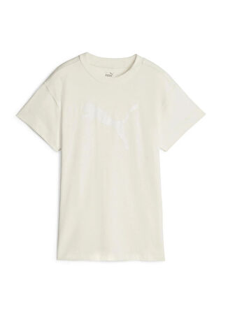 Puma 67600087 HER Tee Alpine Snow Beyaz Yuvarlak Yaka Regular Fit Düz Kadın T-Shirt