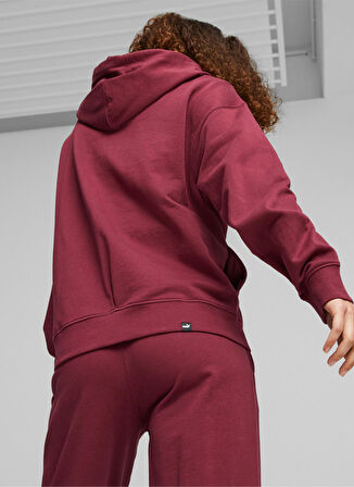 Puma Bordo Kadın Kapüşonlu  Zip Ceket 67600322-HER Full-Zip Hoodie TR