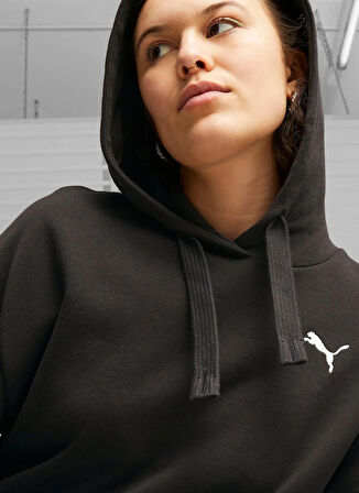 Puma 67657301 HER Hoodie TR Siyah Kapüşon Yaka Regular Fit Düz Kadın Sweatshırt