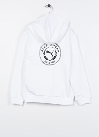 Puma Düz Erkek Çocuk Beyaz Sweatshırt 67995801 Boy s HOODIE TR