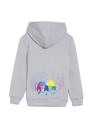 Puma Baskılı Erkek Gri Sweatshırt 62482663-PUMA X TROLLS Hoodie