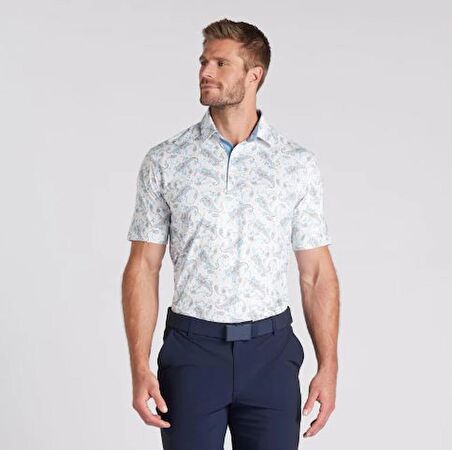 Puma CLOUDSPUN Paisley Polo Tshirt / Erkek Şal Baskılı Golf Tshirt