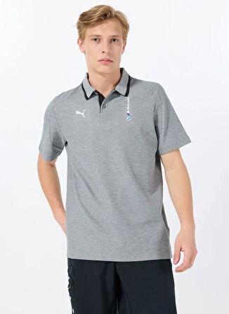 Puma 62415403 BMW MMS Polo Medium Gray H Siyah Polo Yaka Regular Fit Düz Erkek T-Shirt