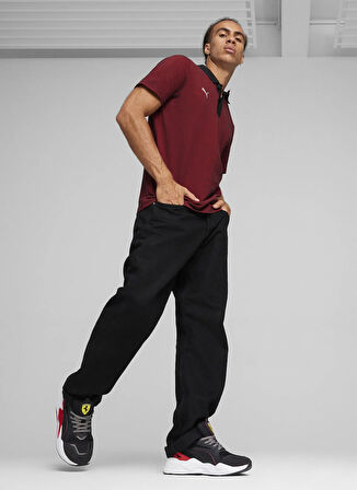 Puma 62382702 Ferrari Style 2 Tone Polo Kırmızı Polo Yaka Regular Fit Düz Erkek T-Shirt