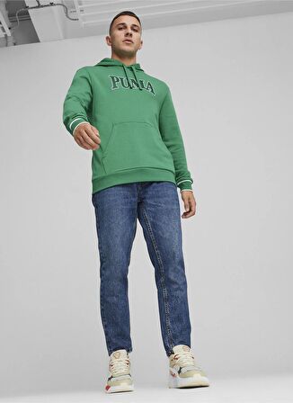 Puma 67896986  SQUAD Hoodie Yeşil Erkek Kapüşon Yaka Regular Fit Sweatshirt