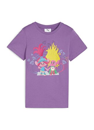 Puma Baskılı Mor Kız Çocuk T-Shirt 62481650-PUMA X TROLLS Tee