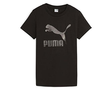 Puma Classics Shiny Logo Tee Kadın Günlük Tişört 62559701 Siyah