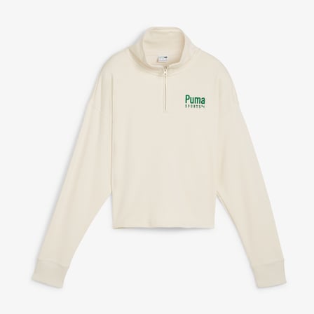 Puma Team Half Zip Crew Kadın Bej Sweatshirt