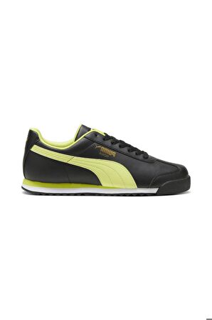 Puma Erkek Siyah-Sarı Roma Basic Sneaker Ayakkabı 36957153
