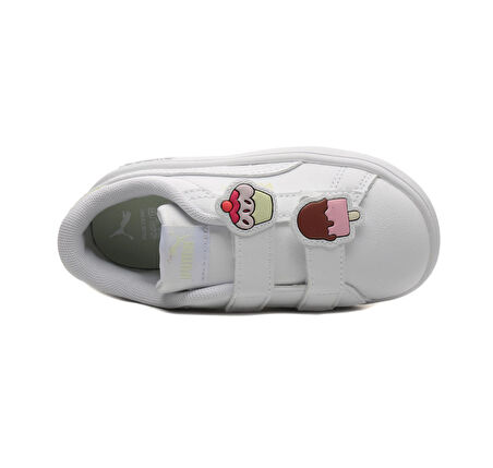 Puma Puma Smash 3.0 Badges V Inf Beyaz-Yeşil Çocuk Günlük Ayakkabı