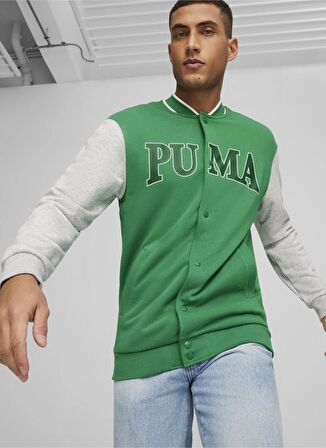 Puma 67897186 PUMA SQUAD Track Jacket Yeşil Erkek Kapüşon Yaka Regular Fit Sweatshirt