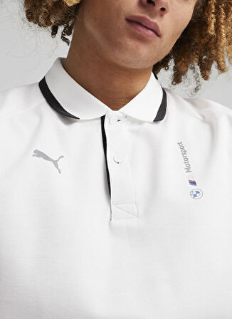 Puma 62415402 BMW MMS Polo PUMA White Beyaz Polo Yaka Regular Fit Düz Erkek T-Shirt