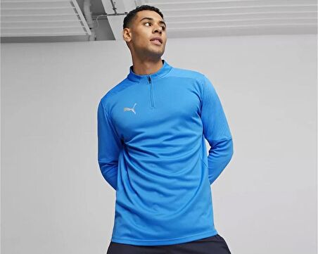 Puma Teamfinal Training 1/4 Zip Top Erkek Futbol Antrenman Uzun Kollu Üst 65855102 Mavi