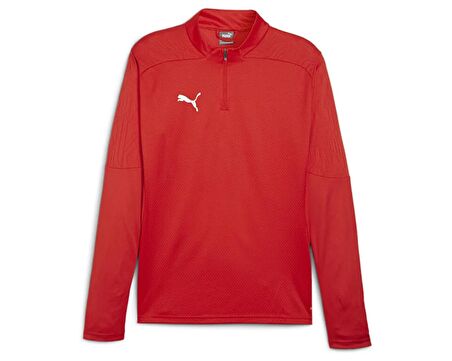 Puma Teamfinal Training 1/4 Zip Top Erkek Futbol Antrenman Uzun Kollu Üst 65855101 Kırmızı