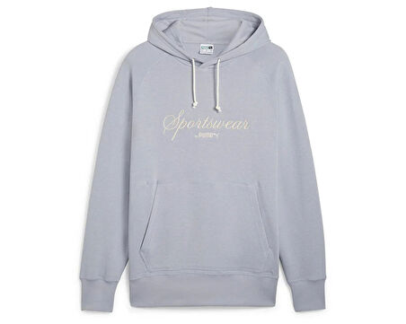 Puma Classics+ Hoodie Erkek Günlük Sweatshirts 62427563 Gri