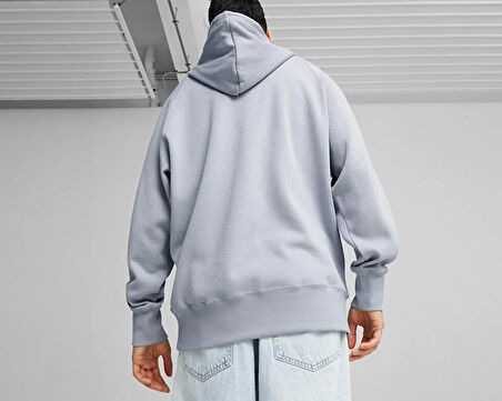 Puma Classics+ Hoodie Erkek Günlük Sweatshirts 62427563 Gri