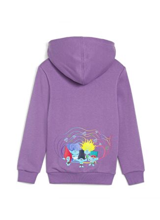 Puma Baskılı Kız Çocuk Mor Sweatshırt 62482650-PUMA X TROLLS Hoodie