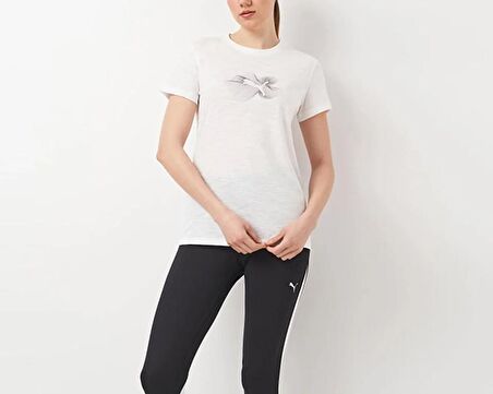 Puma Women's Radiant Run Tee Kadın Günlük Tişört 52512302 Beyaz