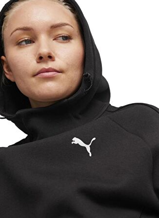 Puma Siyah Kadın Kapüşon Yaka Normal Kalıp Sweatshirt 67787701 EVOSTRIPE Hoodie