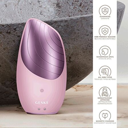 GESKE Sonic Thermo Facial Brush 6'sı 1 Arada  Isıtma Fonksiyonlu Temizleme Yüz Masaj Aleti