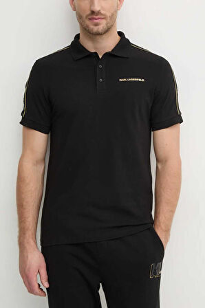 Karl Lagerfeld Erkek Polo Yaka T-Shirt Siyah 745461551235 POLO