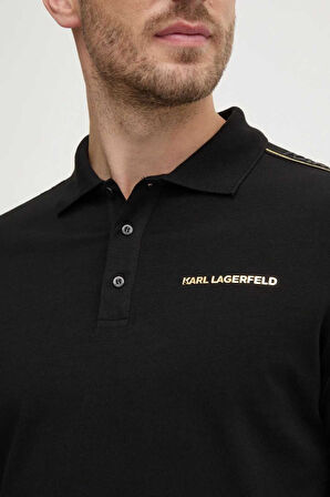 Karl Lagerfeld Erkek Polo Yaka T-Shirt Siyah 745461551235 POLO