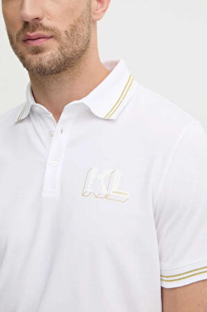 Karl Lagerfeld Erkek Polo Yaka T-Shirt Beyaz 745462551235 POLO