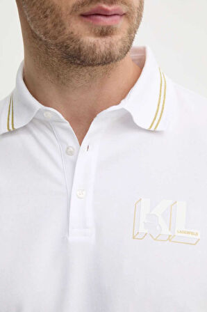 Karl Lagerfeld Erkek Polo Yaka T-Shirt Beyaz 745462551235 POLO
