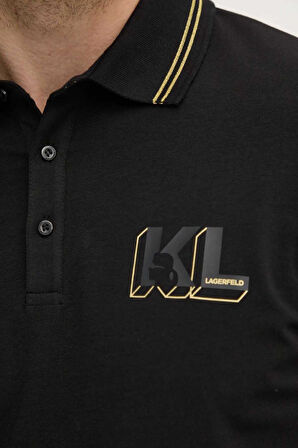 Karl Lagerfeld Erkek Polo Yaka T-Shirt Siyah 745462551235 POLO
