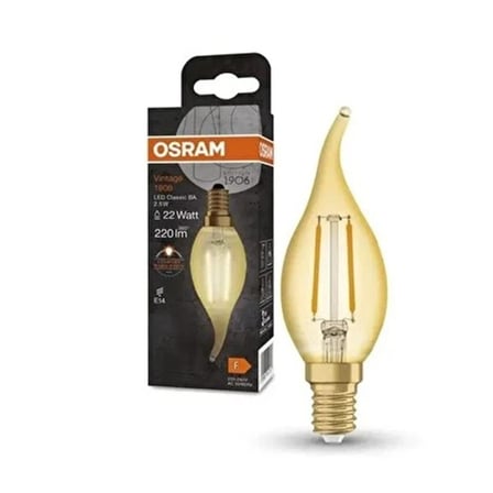 Osram LED Filament 4W 2700K 470LM E14 Duy Kıvrık Uç   Ampul - Beyaz Işık