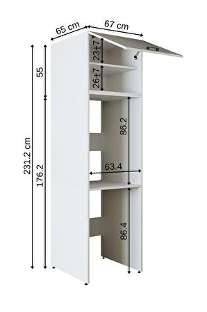 Reyo Banyo Dolabı Çamaşır Ve Kurutma Makinesi Dolabı Mat Beyaz