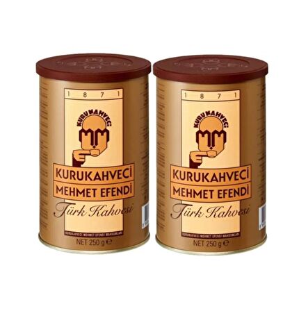 Mehmet Efendi 250 gr 2'li Çekme Teneke Türk Kahvesi
