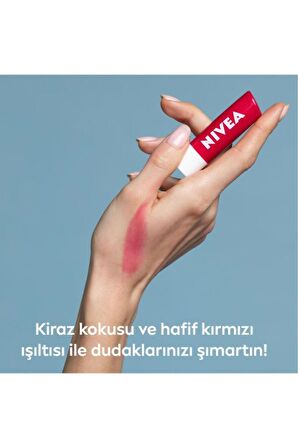 Nivea Kiraz Dudak Bakım Kremi Ve Parlatıcısı 4.8gr, Nemlendirici, Hafif Kırmızı Işıltı, Kiraz Kokusu