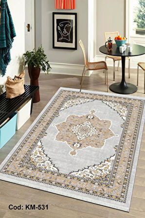 Pamuk Dokuma Taban Kaymaz Yıkanabilir Klasik Desenli  Salon Halısı Mutfak Halısı Koridor Halısı