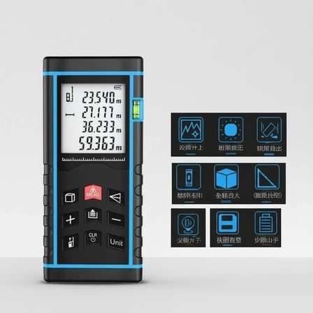 40 Metre Hassas Lazermetre Ölçer LCD Dijital Ekran Su Terazili Lazerli Mesafe Ölçüm Cihazı