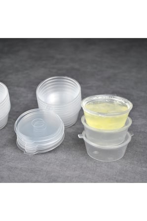 20 Adet Sızdırmaz 60 ml Mini Plastik Saklama Kabı Sosluk Buzluk Kabı, Et Suyu, Kemik Suyu, Sos Kabı