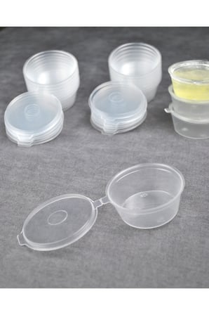 20 Adet Sızdırmaz 60 ml Mini Plastik Saklama Kabı Sosluk Buzluk Kabı, Et Suyu, Kemik Suyu, Sos Kabı