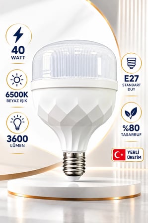 40 Watt Kristal Torch Led Ampül Parlak Işıklı E27 Beyaz Işık Torch Ampul